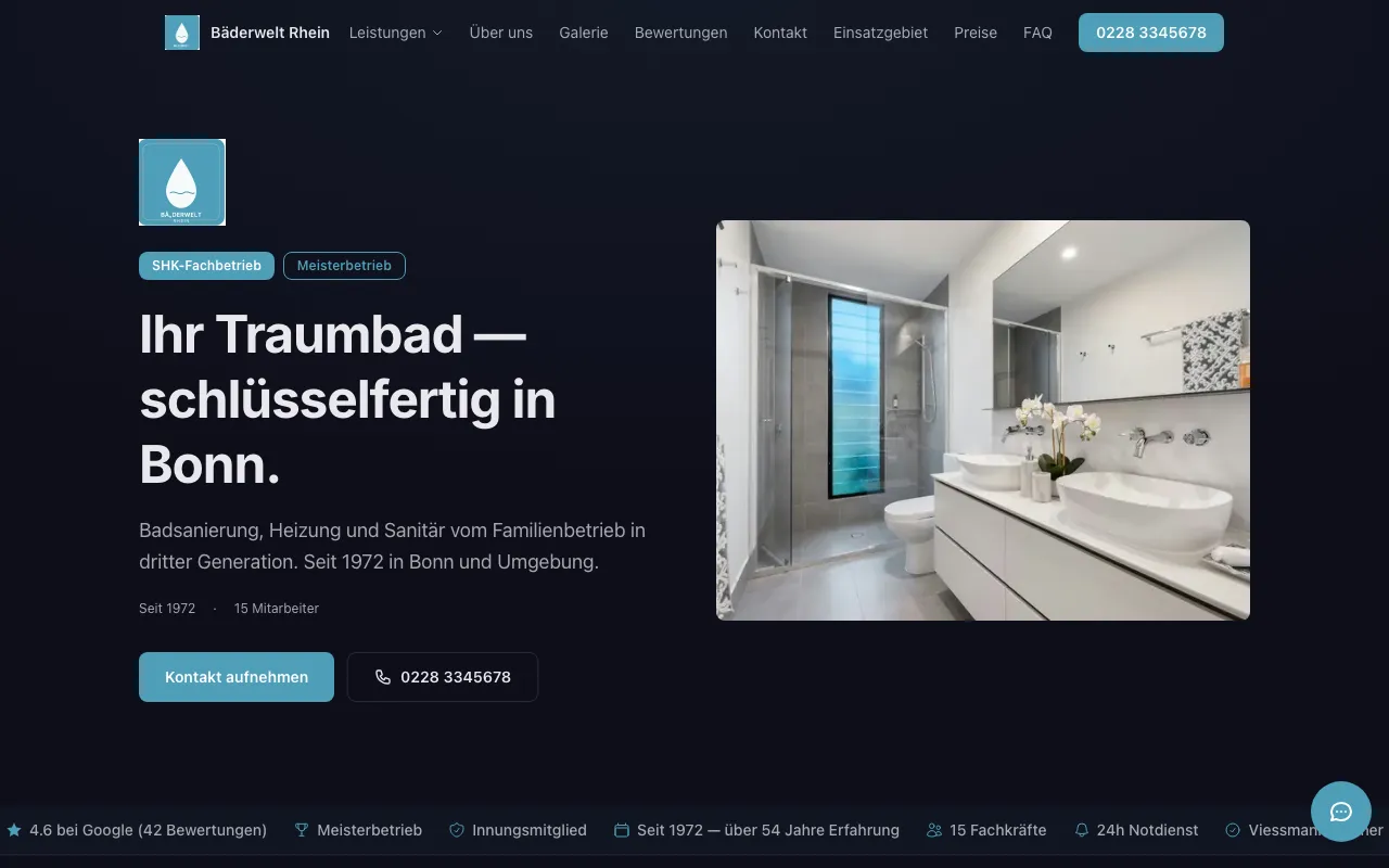 Fliesenleger Website Beispiel
