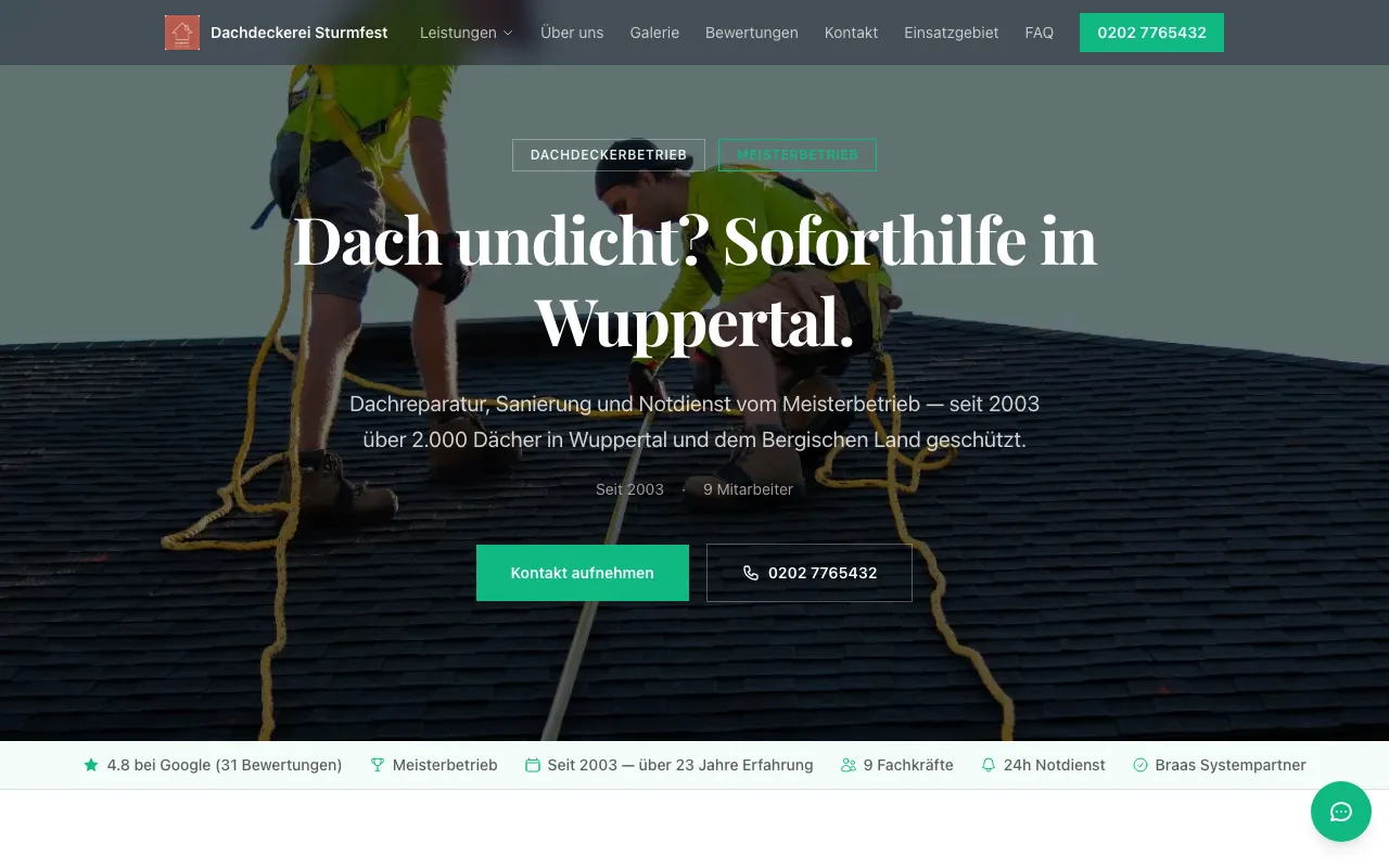 Dachdecker Website Beispiel