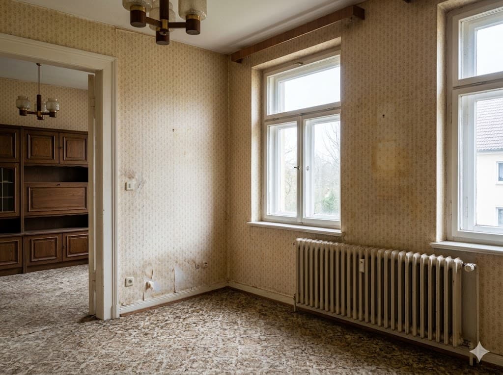 Wohnzimmer-Renovierung — Vorher